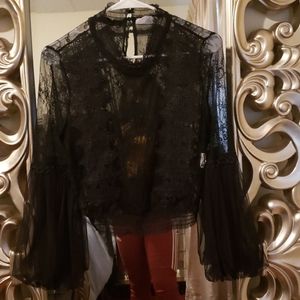 Black Lace Blouse